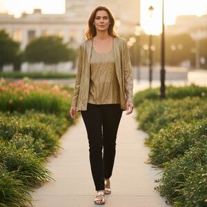 Vintage Teddi of California Gold Textured Blouse